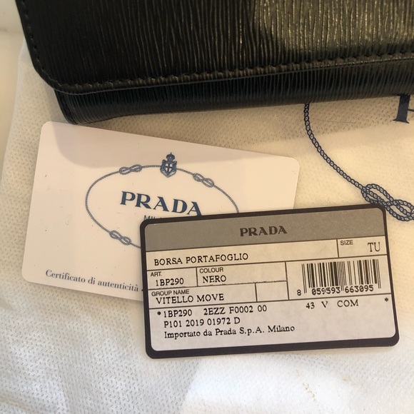Prada Clutch Borsa Portafoglio Black Cross Body - Picture 3 of 5